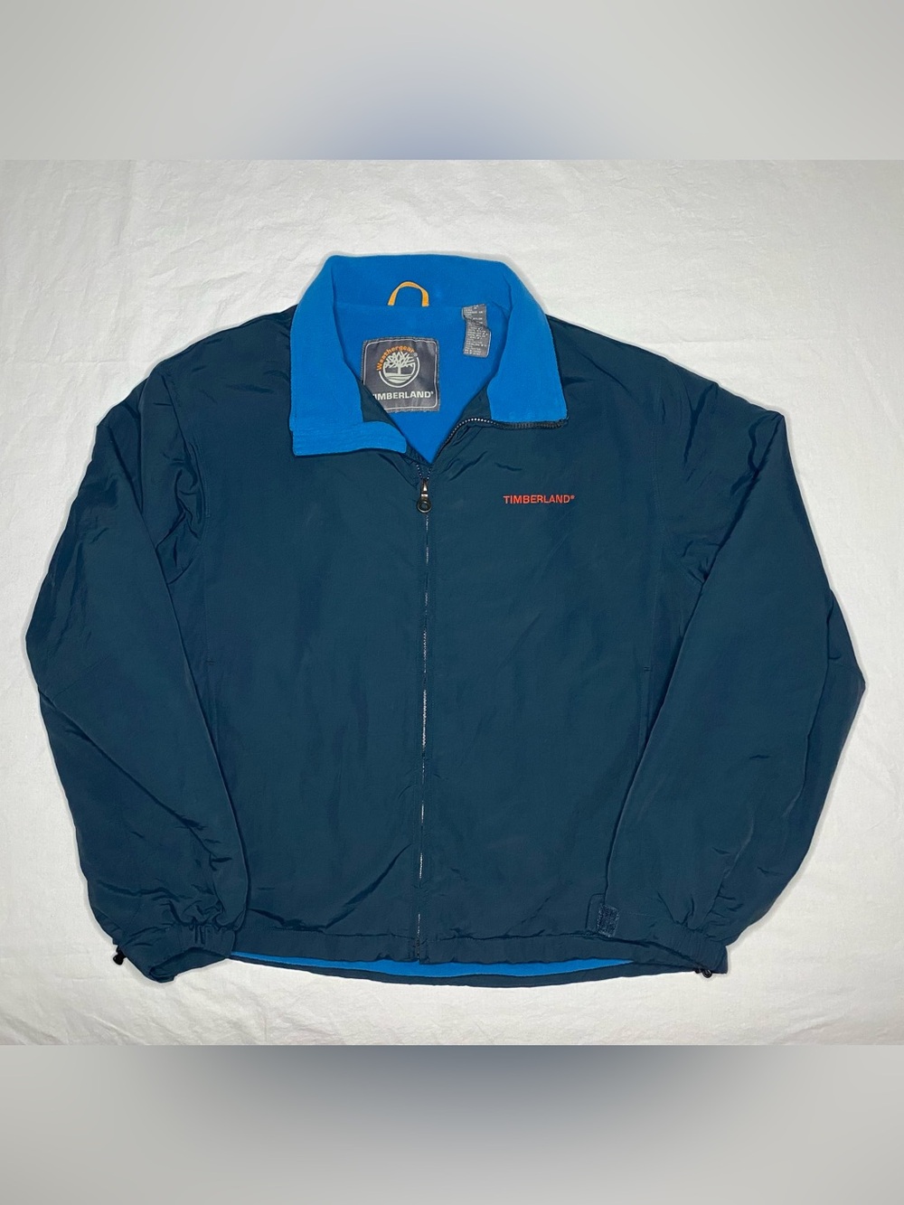Timberland Weather Gear Full Zip Shell Fleece Lined Blue Jacket Size Large L